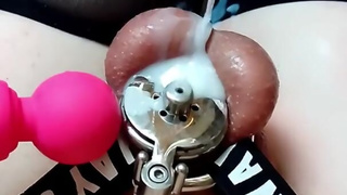 Negative Chastity Cum with vibrator