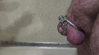 Chastity cage getting my caged dick washed by my MISTRESS!