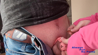 Hotwife locks up cuck before going out