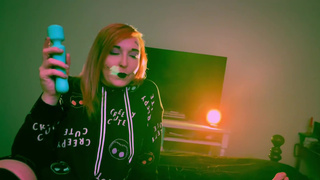 Mistress Uses Vibrator On Cuckold In Chasity