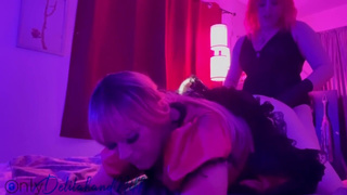 Sissy Nikki graziano get humiliated and pegged in chastity by Femdom Delilah teaser