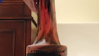 51cm John Thomas Henry Large Anal Dildo Destroying Smooth Femboy Ass Pussy with Deep Power Squats