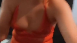 sissy girl chockes on big cock while being denied and locked