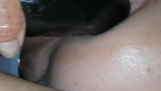 Sexy hotwife drills sissy cuckold with double ended dildo