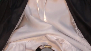 女装メイドが貞操帯を付けて乳首オナニーで雌イキからのトコロテン