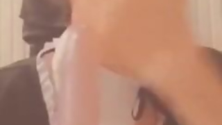 Sissy Maid goes crazy on dildo!