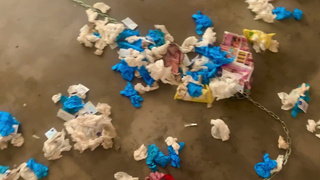 sissy pig kept chained up in its pigpen for chav mistress angel Scarlett black