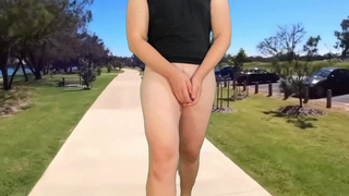 Public penis cage nude walk