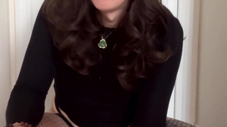 Trans Sissy Rides Thick Dildo