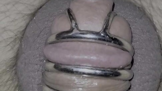 Urethra stretching locked in my cage!