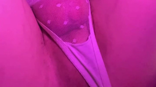 Cute Chaste Femboy Plays with Vibrator and Dildo Before She Cums In Her Cage