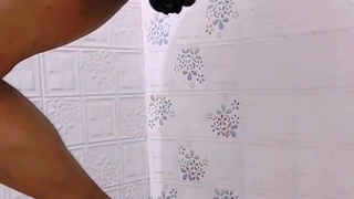 Tiny dick sissy pissing like a slave in chastity cage and butt plug try to scape chastity cage later