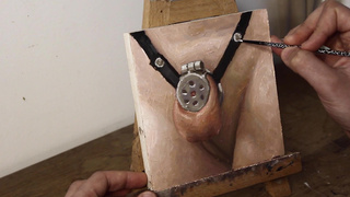 Metal and Straps Cock Cage - JOI of Painting Episode 125