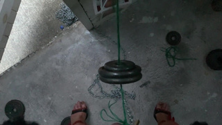 Sissy piggy 5kg ball weight CBT ball busting in its pig shed home angel Scarlett black