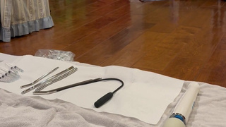 Chastity cage urethra fuck