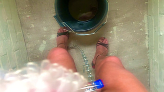 Sissy piggy encouraged to use its piggy shed as its toilet angel Scarlett black