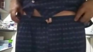 Sissy applies chastity