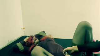 Sissy tied up, mistress puts her in chastity