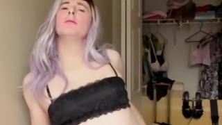 Sissy chastity cage tiny cock tease