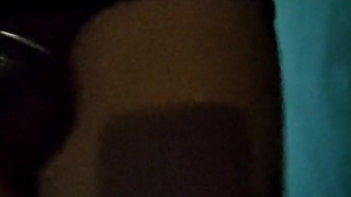 Sissy crossdresser in chastity walking in the streets at night with a fox tail anal plug inside her