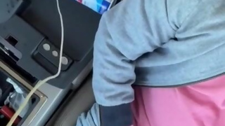 Hot Guy stuffs his big dick into tiny chastity while driving