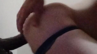 Sissy anal training BBC doggystyle chastity cage