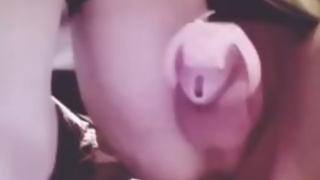 Sissy blonde chastity - sissygasm - ASSHOLE Brazilian