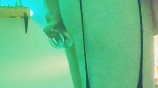 Little Sissy Slut tests her first Dildo in Chastity