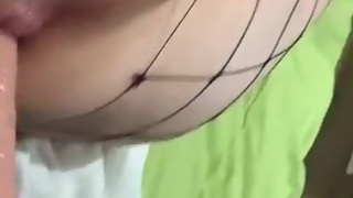 Mistress peggs sissy in chastity cages ass with multiple dildos and crushes her balls