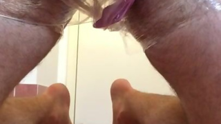 10 minutes of vibrator torture day 6 locked in chastity balls have so much precum on them