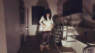 [Crossdresser] I took off my clothes a little in the public toilet at night.