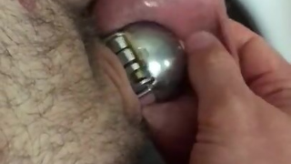 Day 4 locked in chastity again smell like precum so horny playing with my balls control me!