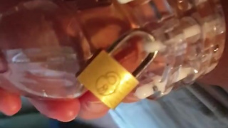 Teasing him in chasity, letting him know who is the boss