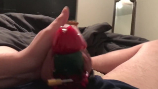 2 weeks in chastity has his balls so blue and swollen, he Begs to cum