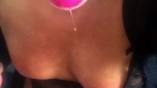 fem boi caged in chastity and gagged hurts herself