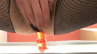 Cute Sissy Crossdresser rides dildo for first sissygasm