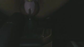 Retarded sissy in chastity fucking her ass with gear shift. Accidental honk