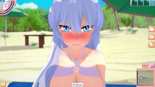 3D/Anime/Hentai: Shy hot girl gets fucked on the beach in her bikini!!!