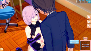 [Hentai Game Koikatsu! ]Have sex with Fate Big tits Mashu Kyrielight.3DCG Erotic Anime Video.