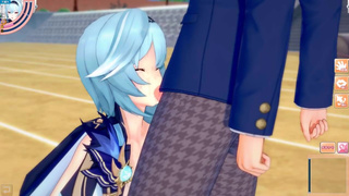 [Hentai Game Koikatsu! ]Have sex with Big tits Genshin Impact Eula.3DCG Erotic Anime Video.