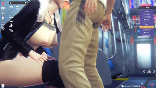 【Hentai Game Honey Select2 】Big tits boyish girl hate and have sex.(Anime 3DCG video)