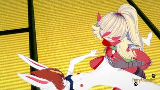 Pokemon Hentai - Pokemon Hentai - Cinderace Gets Cum On Blaziken's Tits Then Fucks Her