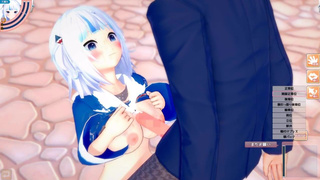 [Hentai Game Koikatsu! ]Have sex with Big tits Gawr Gura.3DCG Erotic Anime Video.