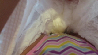 Pee in panties under a diaper. Abdl