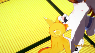 Digimon Hentai - Taomon & Grey Fox Hard Sex