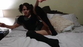 Skinny girl smoking and showing her pussy compilation