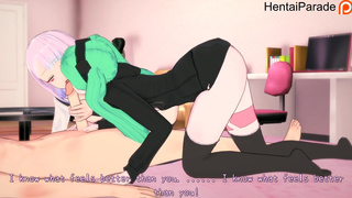Threesome with Lucy and Rebecca Cyberpunk Edgerunners Hentai Uncensored