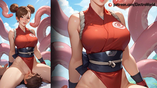 Tenten from Naruto likes to swallow cum!