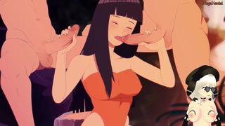 Hinata Makes Double Blowjob Naruto Hentai
