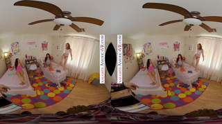 Naughty America - Jazmin Luv, Penelope Woods, & Samantha Reigns share the huge cock of the college d